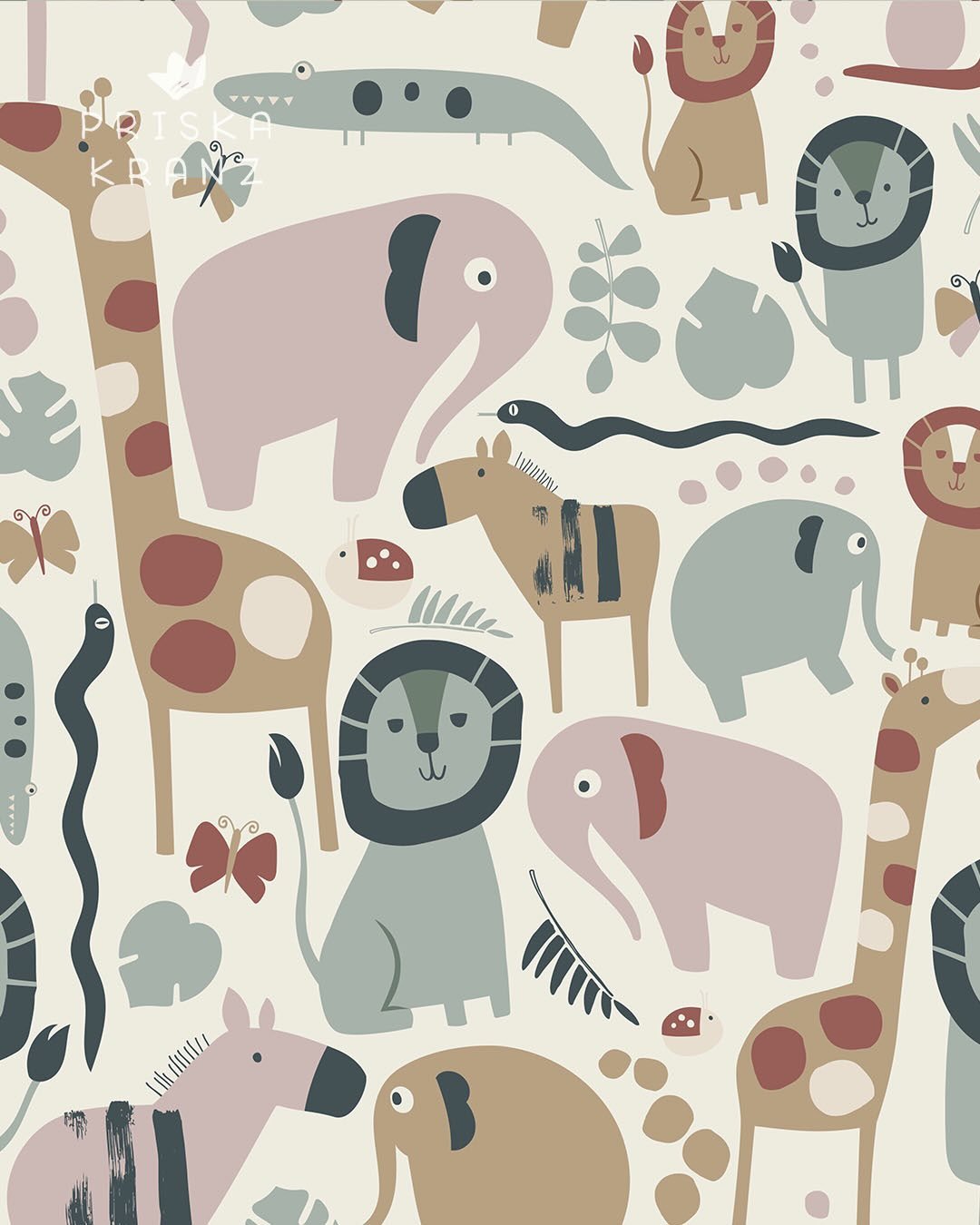 When cuteness meets the wild 🦁🦒🐘 Do you prefer this pattern in layout 1 or 2?
.
#patterndesigns #spoonflowerdesign #patternforkids #jungleanimals #cutepattern