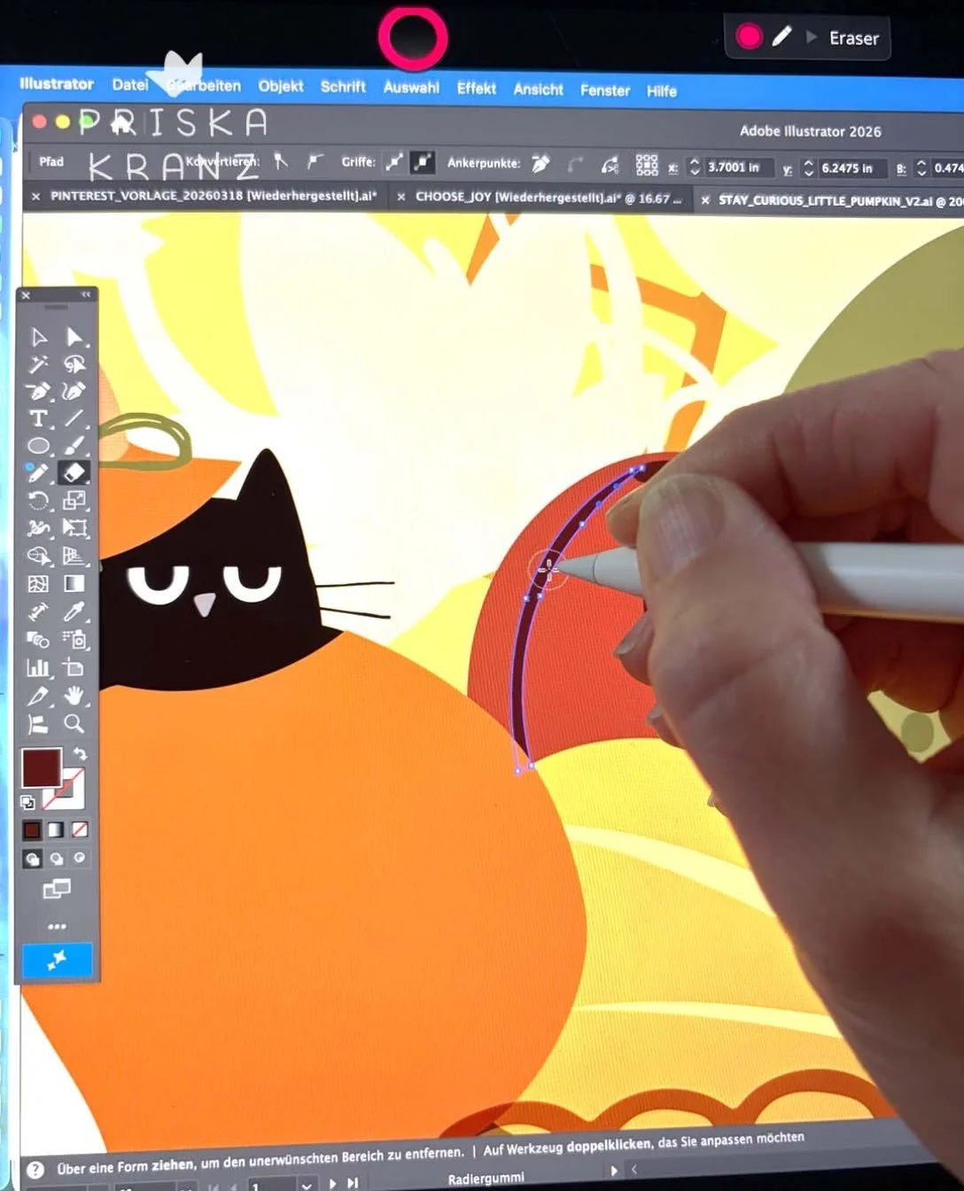 Cozy creating for my newsletter. While I&rsquo;m busy setting up a little shop on my website, it was high time to take a break from all the technical stuff to slow down a little and enjoy some creative time 🙌☕️
.
#illustrating #autumnillustration #c