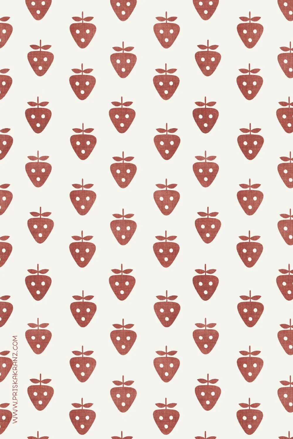 Cute red strawberry pattern on a light background