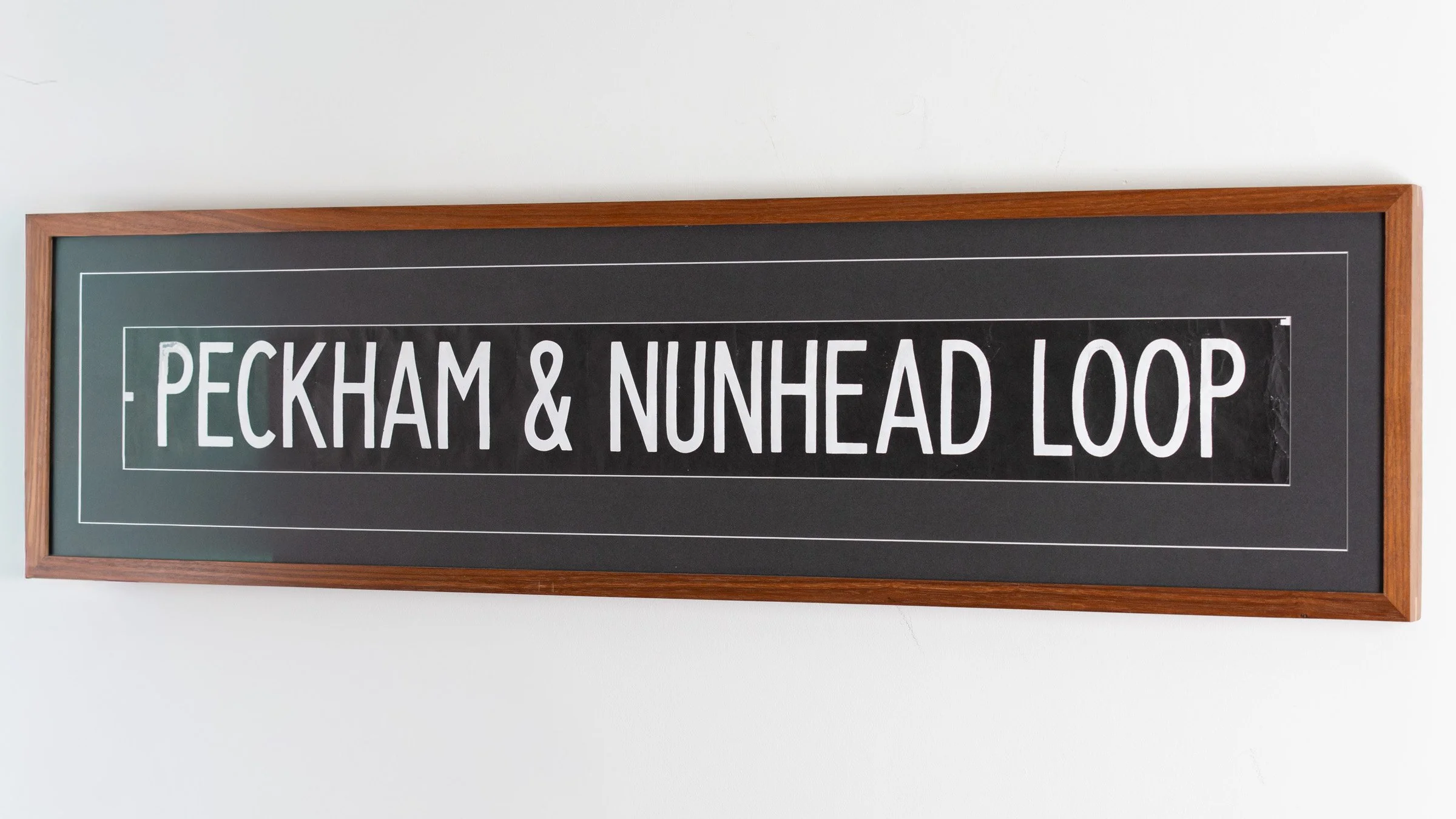 Peckham and Nunhead Loop artwork in a bespoke frame by The Nunhead Framer