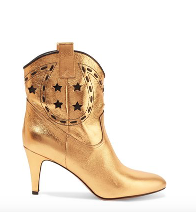 Marc Jacobs Georgina Metallic Leather Ankle Boots