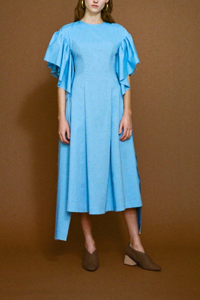 Rejina Pyo Grace Chambray Long Strip Sleeve Dress