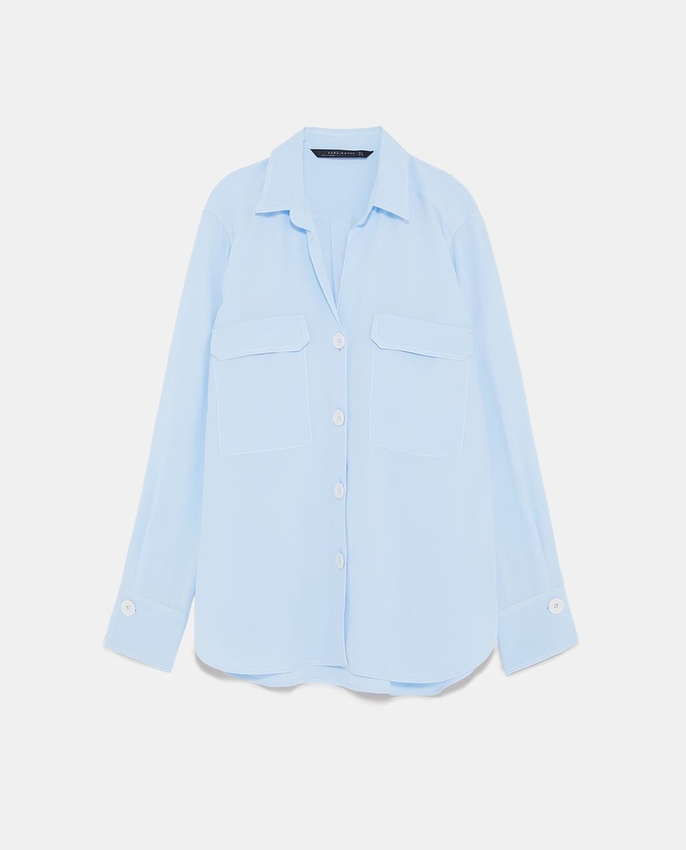 Zara Shirt with Contrasting Topstitching