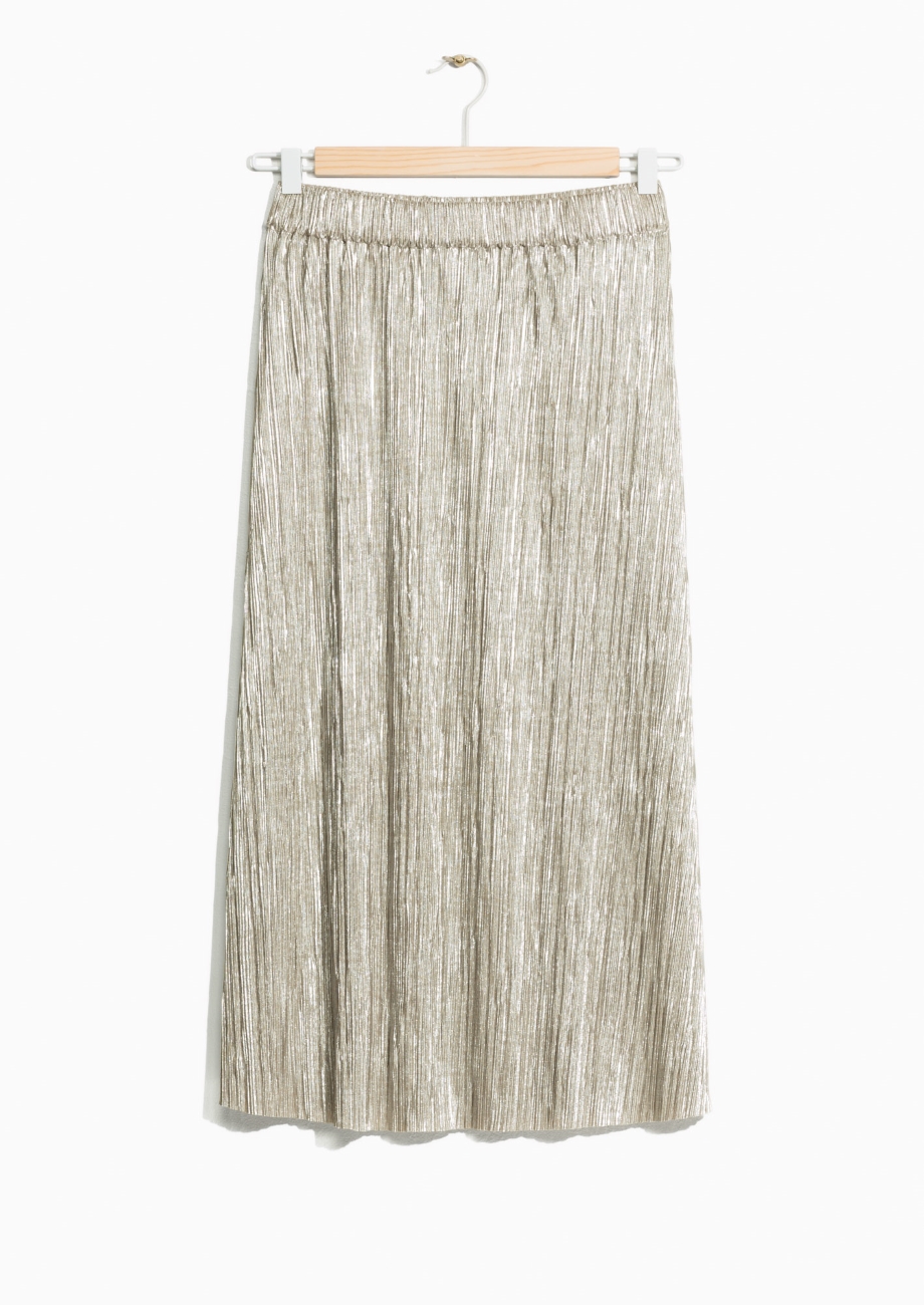 & Other Stories Gilded Pleated Skirt