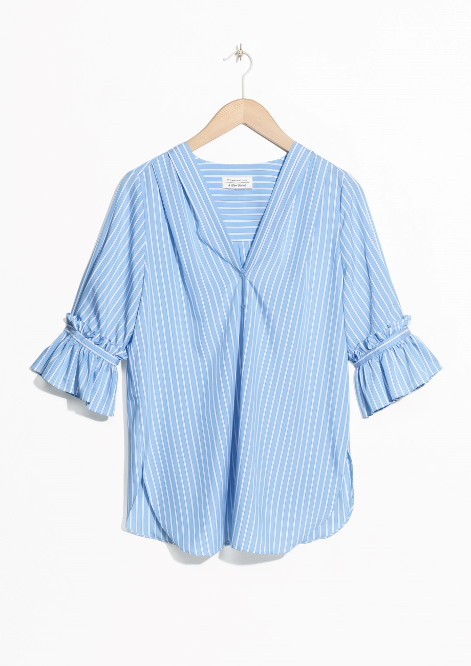 & Other Stories Frill Sleeve Blouse