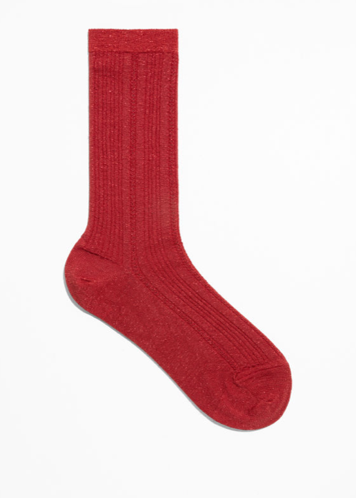 &amp; Other Stories Metallic Red Socks