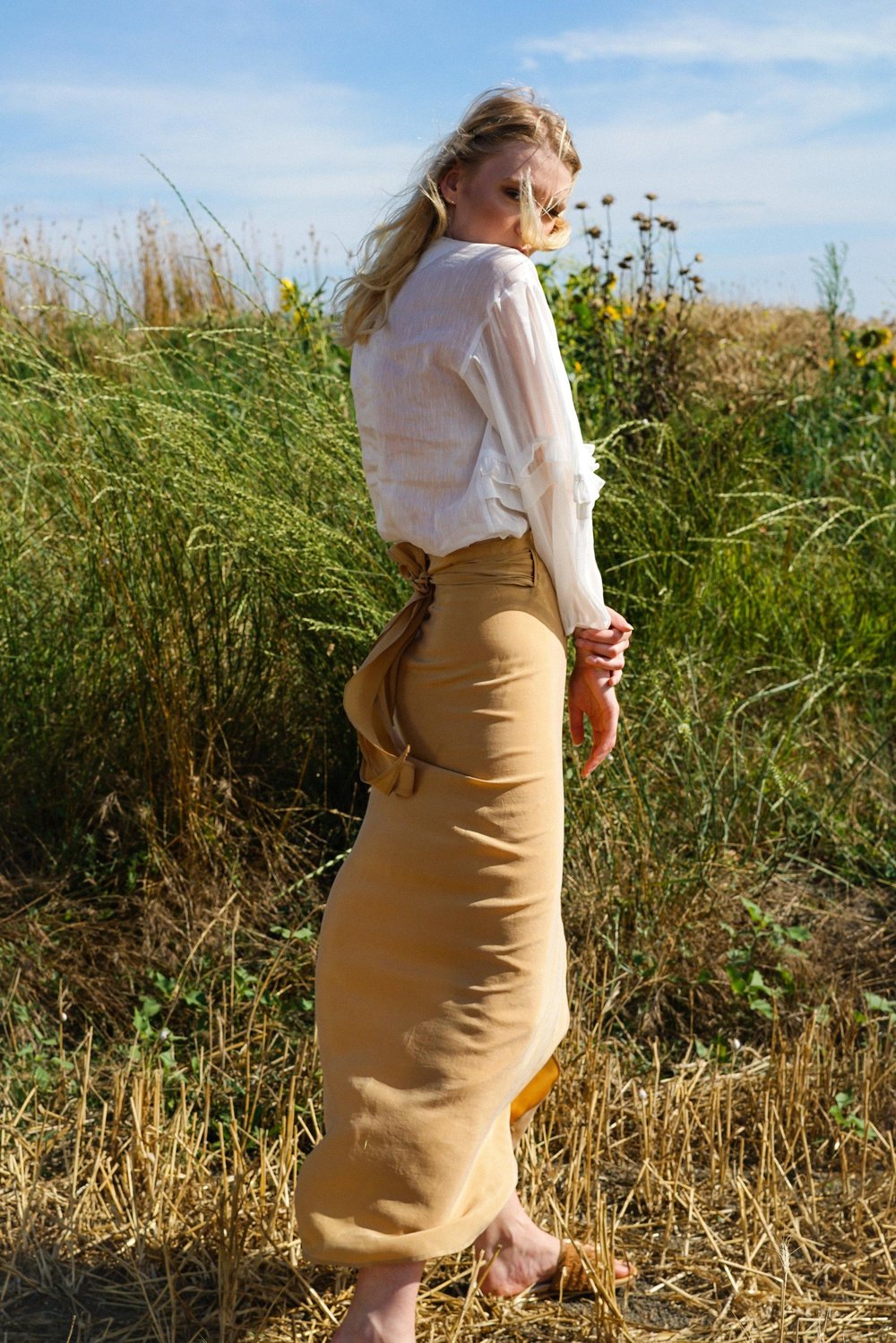 Rahka Wrap Beige Skirt