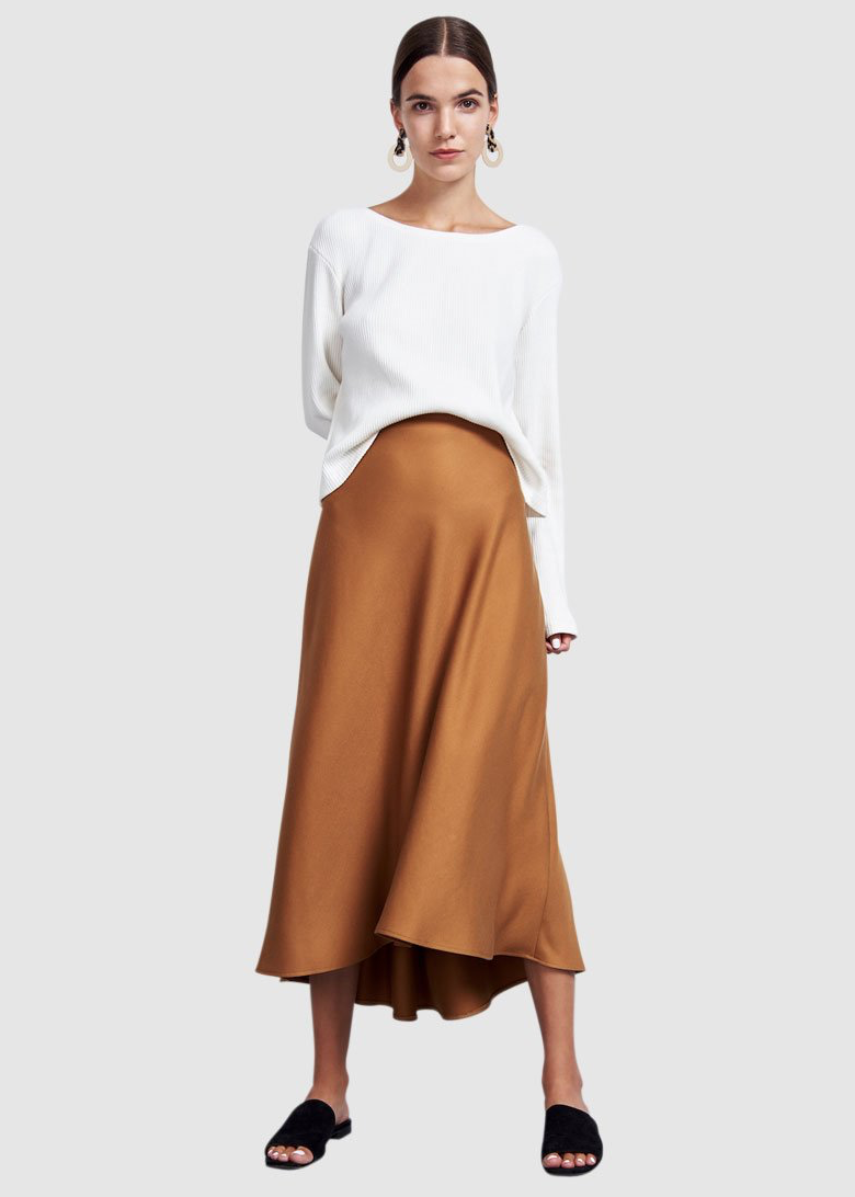 Jan n Jan Midi Skirt Siena Cognac