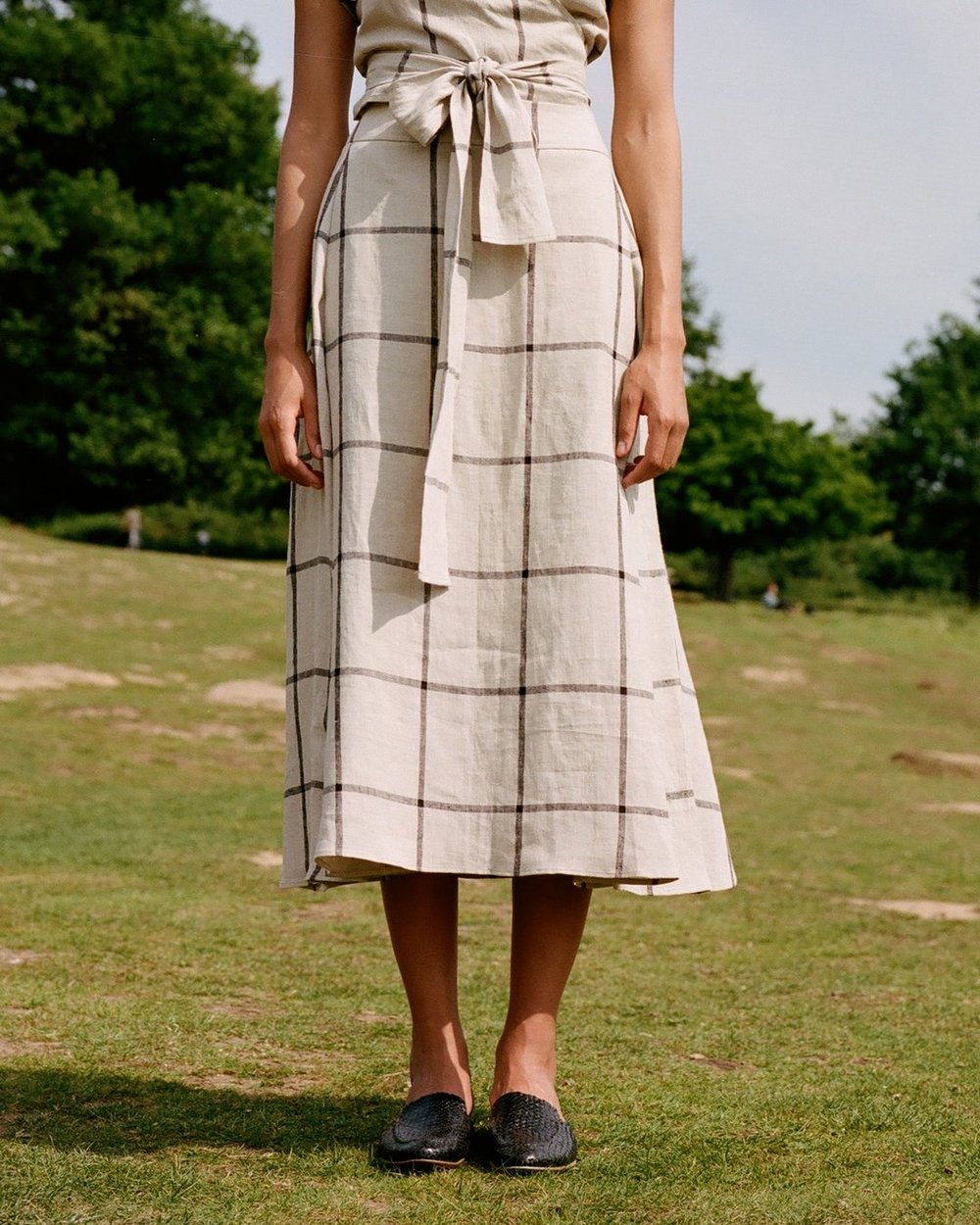 The Acey Checked Two Piece Linen Skirt