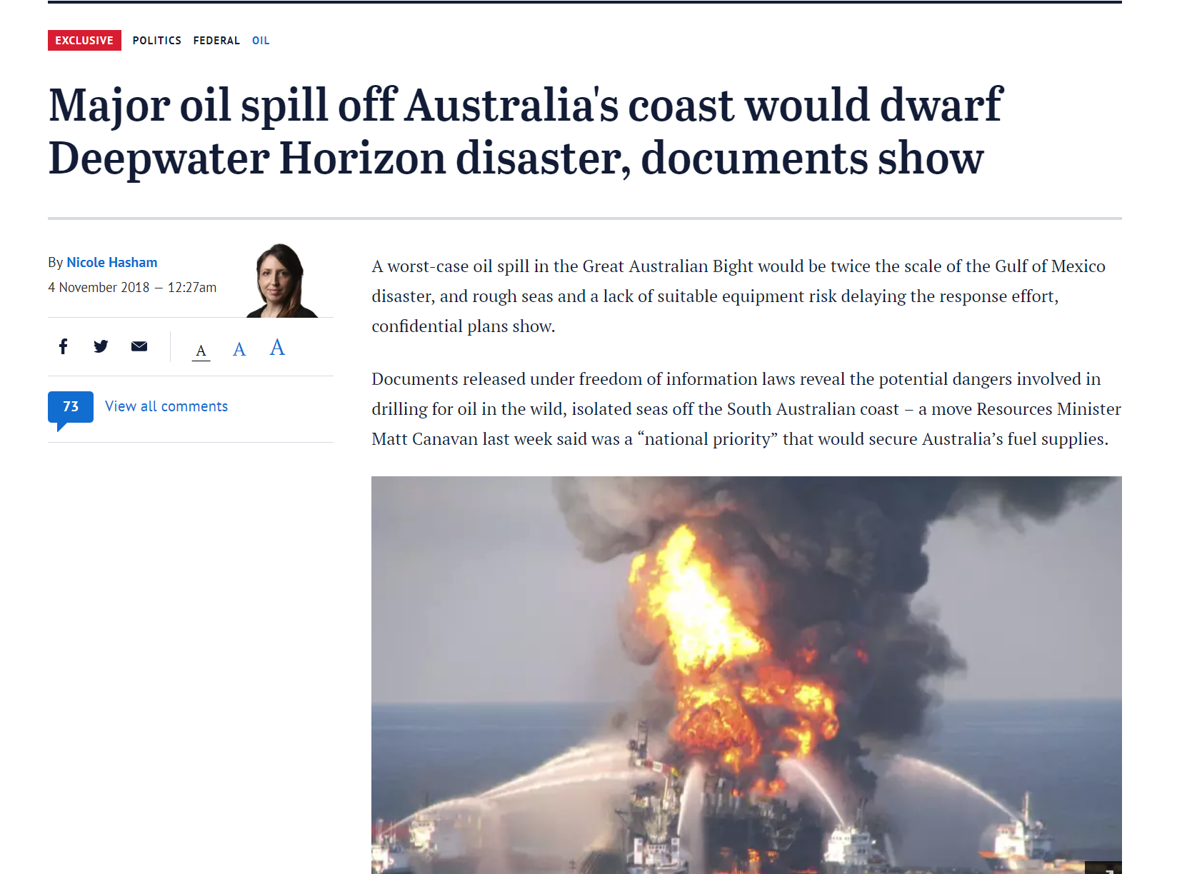 Spill in the Bight would dwarf BP Deepwater Horizon