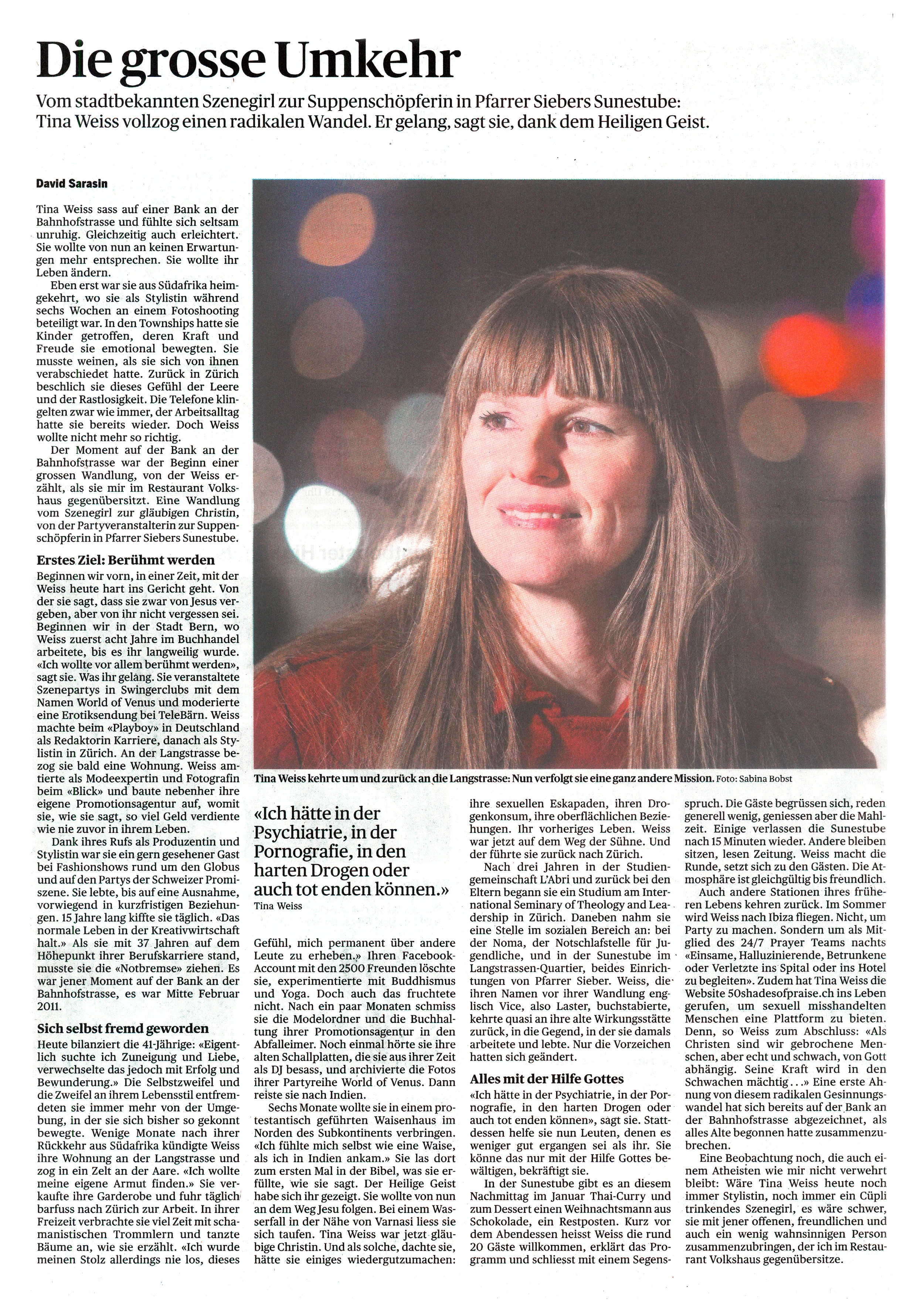 Tagesanzeiger 2014 «Die grosse Umkehr» von David Sarasin