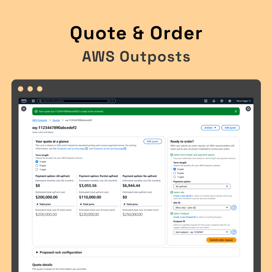 Outposts Quote and Ordering (AWS - 2024-25)