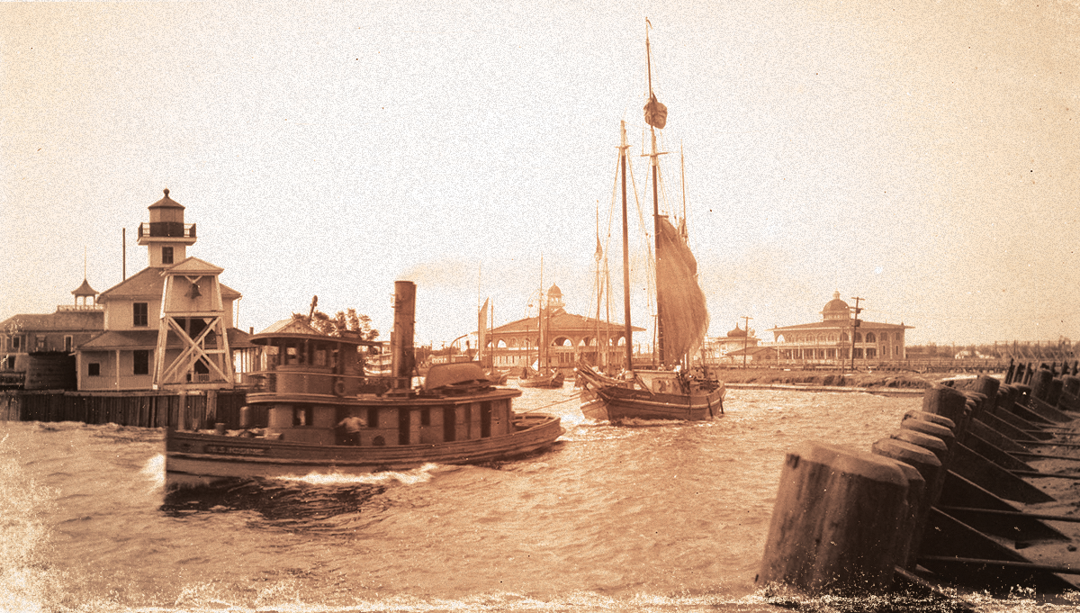  The New Basin Canal reached Lake Pontchartrain at West End, photo c. 1907.&nbsp; 