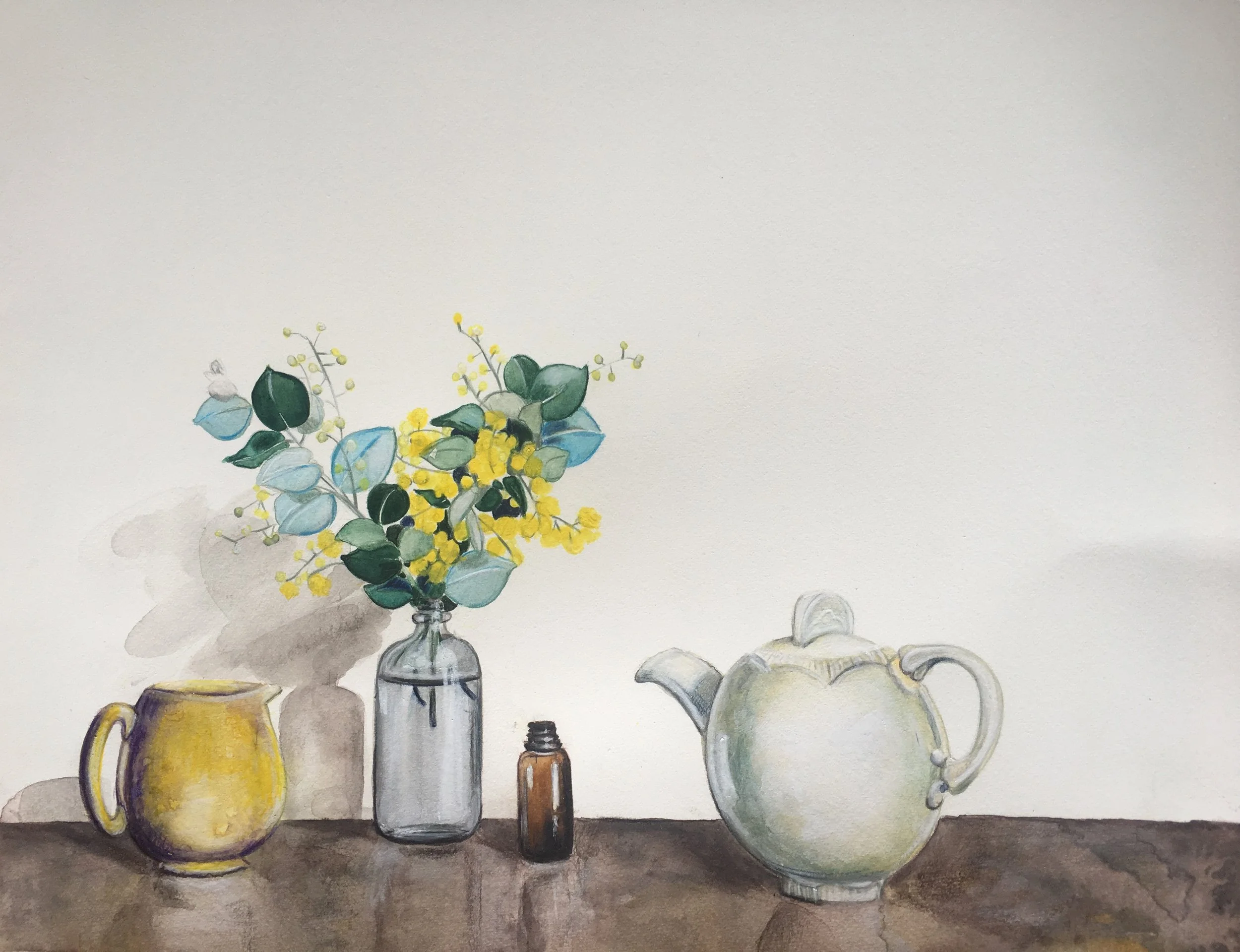 Clarice With Sadler Jug And Wattle 1.JPG