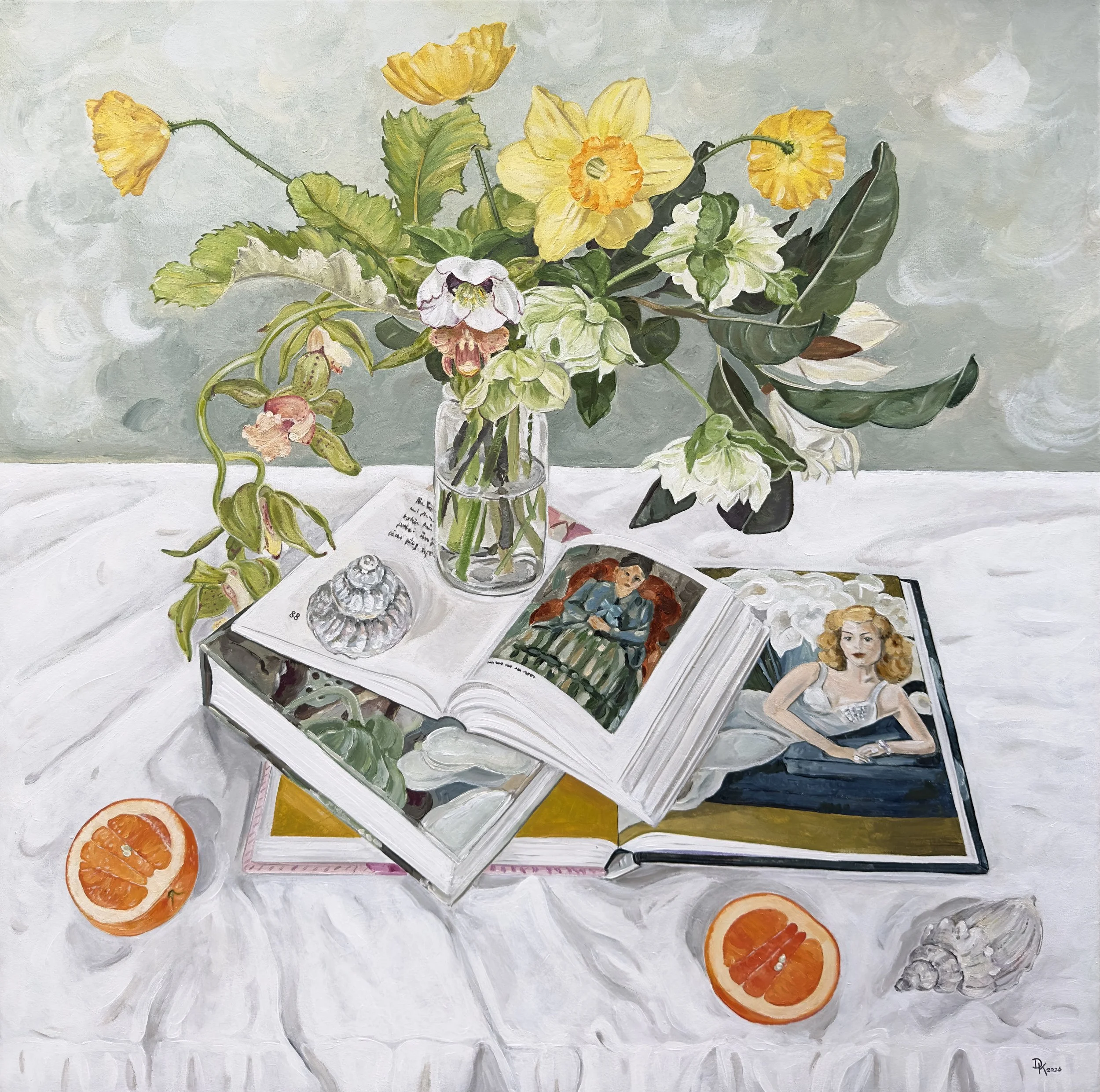 Keller_Dominika_August Blooms With Art Books and Shells.jpg