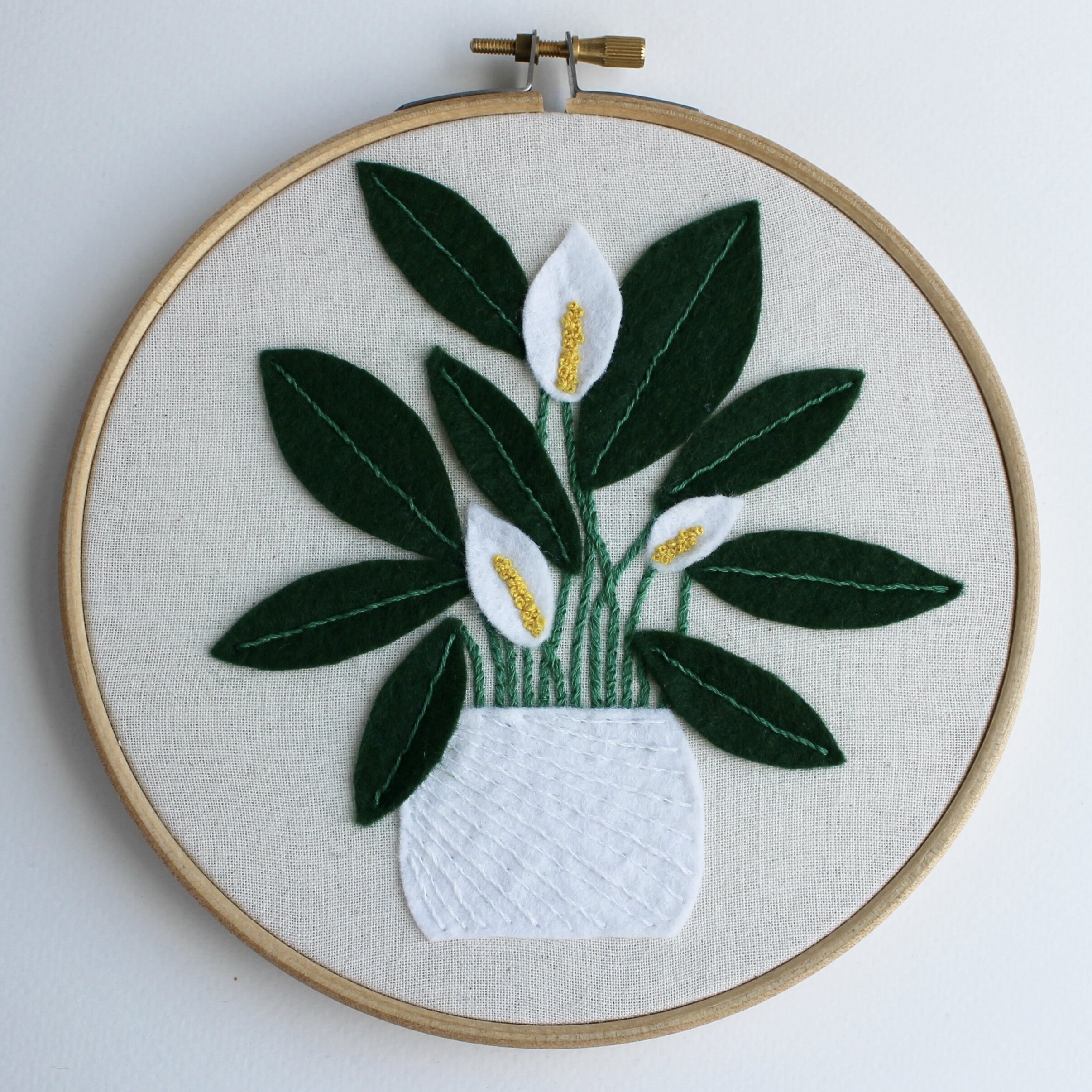 Peace Lily Embroidery Kit — Embellished Elephant