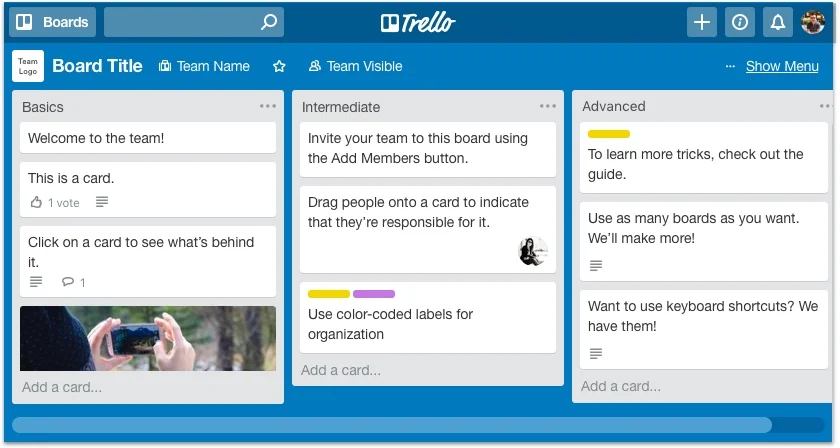 For more details check out the official Getting Started with Trello page.