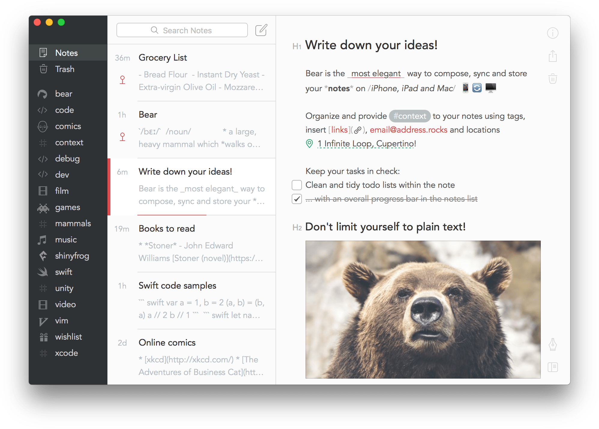 Bear Notes - 2019 Note-Taking Apps.png