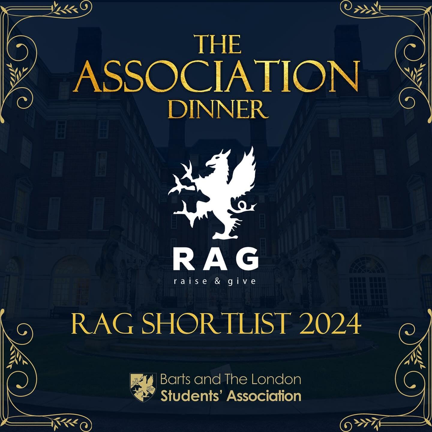 🚨The Association Dinner RAG Shortlist is out now!🚨

A huge thank you to each and every student who has helped to raise money this year, whether that was for our RAG Charities or not! We&rsquo;ve managed to raise an amazing &pound;16,267 this year, 