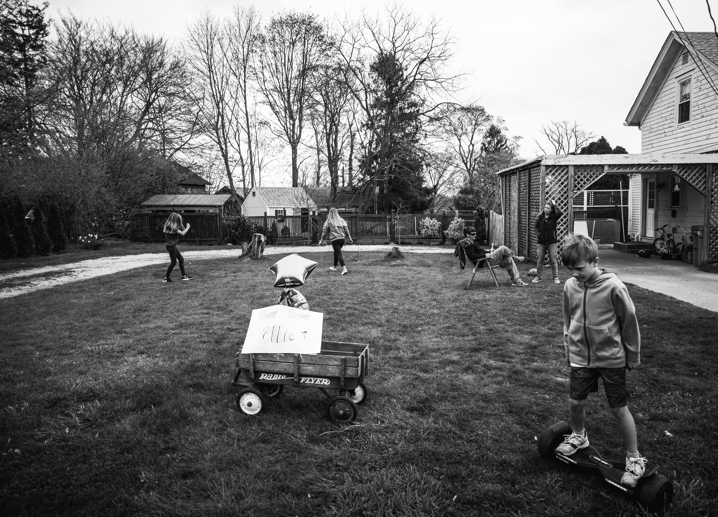 family in yard