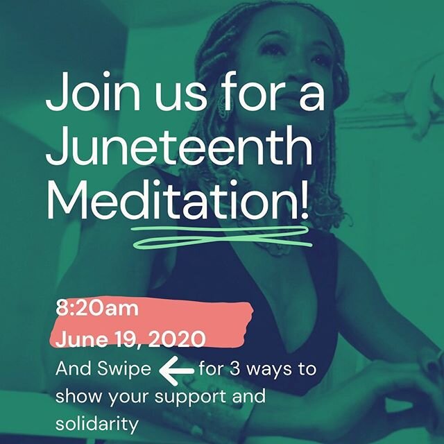 Join us on 𝗜𝗚 𝗟𝗜𝗩𝗘 tomorrow for a 10-minute Juneteenth Meditation.

Waiting is nothing new especially in terms of effecting real change in society and that was certainly the case in Texas in 1865 𝟐.𝟓 𝐲𝐞𝐚𝐫𝐬 𝐚𝐟𝐭𝐞𝐫 𝐭𝐡𝐞 𝘌𝘮𝘢𝘯𝘤𝘪?