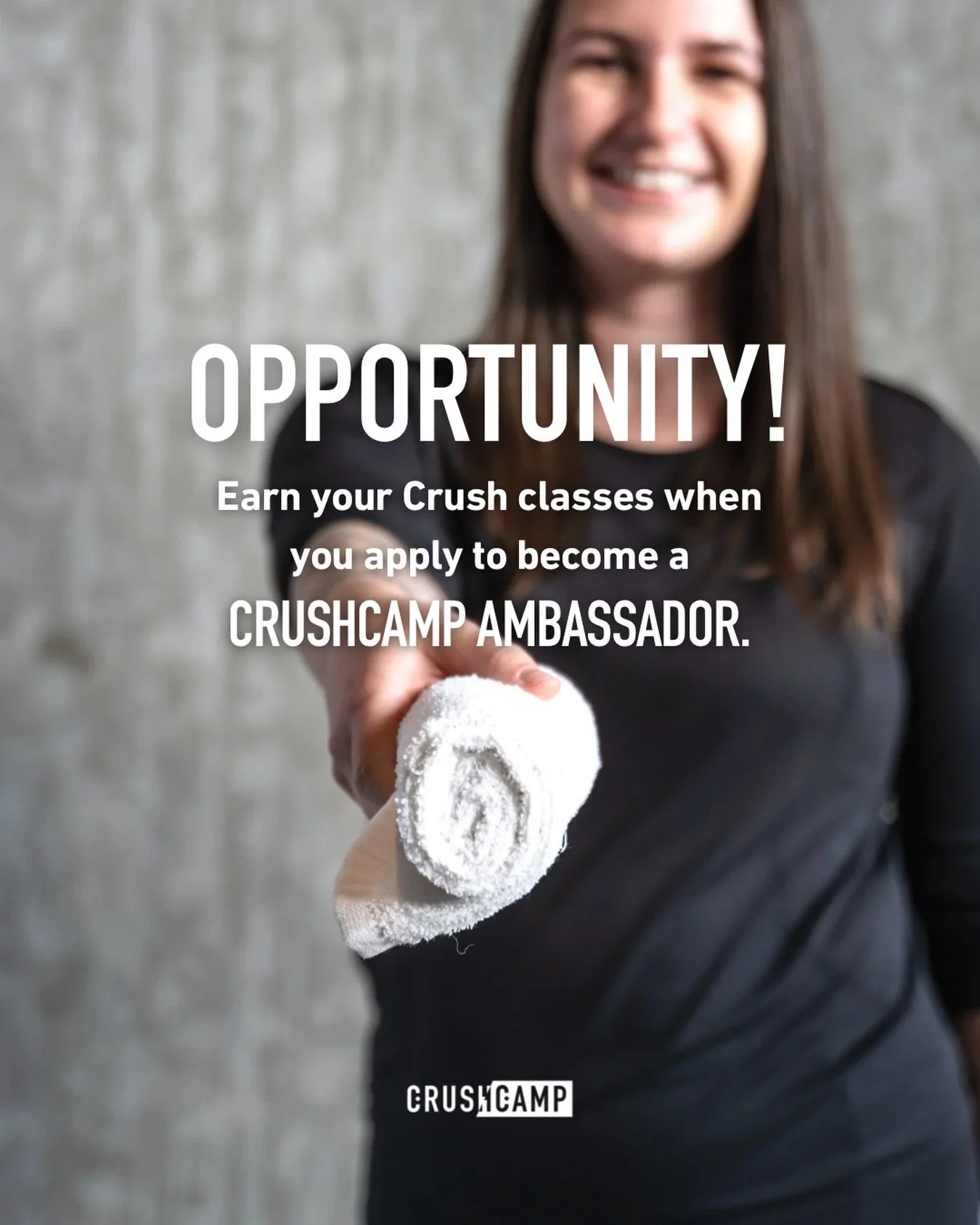 Ready to take our relationship to the next level?💙

Earn credits for CrushCamp classes when you become an AMBASSADOR! 

Every hour logged = one class earned.

🫧 Keep the studios spotless + set up for class
🧺 Make our famous cold towels
⌨️ Occasion