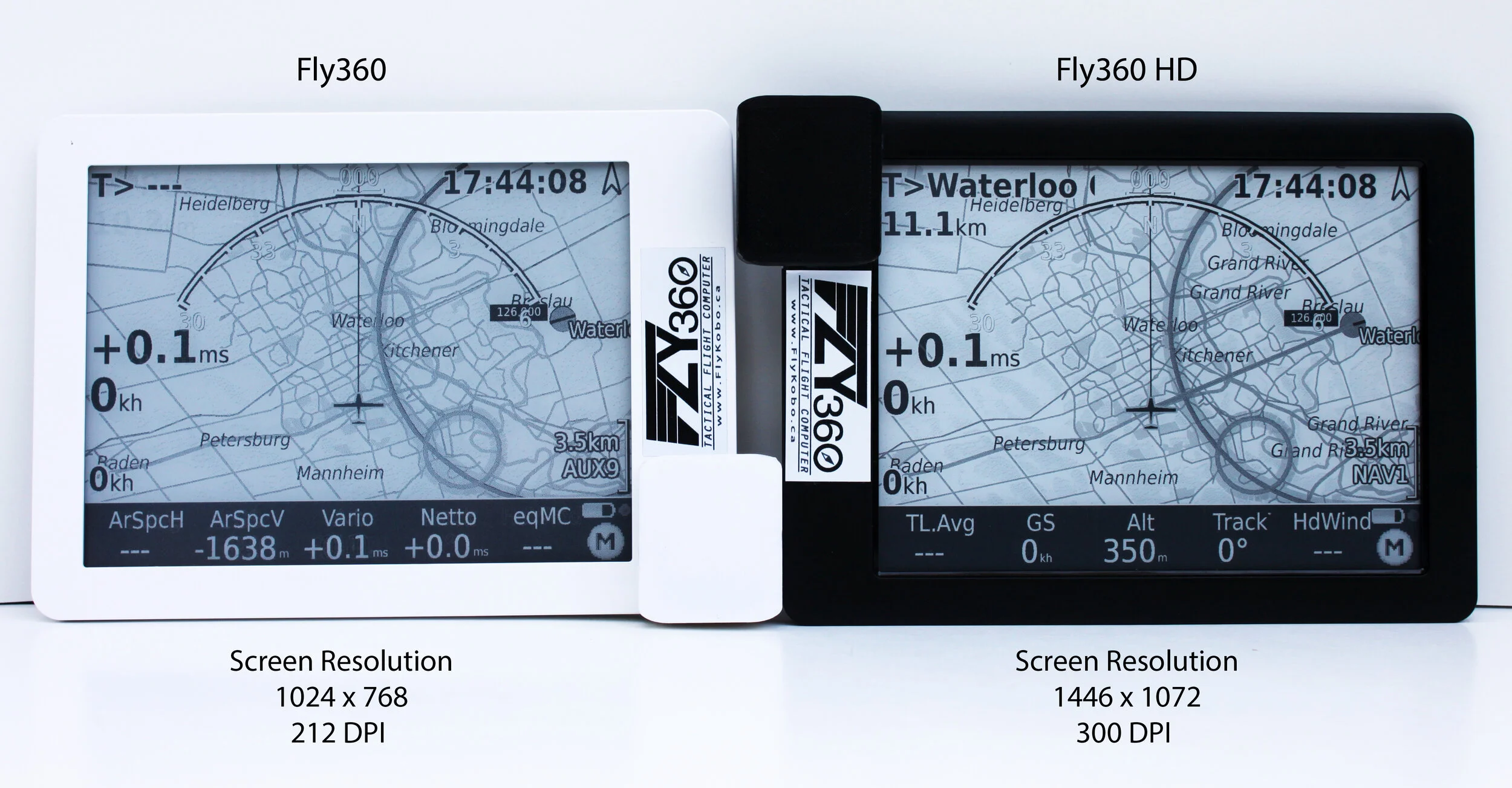 Side by side comparison between the Fly360 (Left) and the New Fly360 HD (Right)