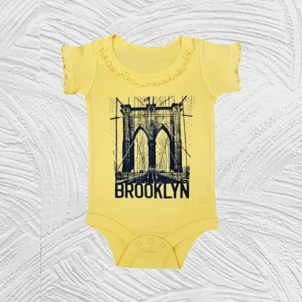 Babies Brooklyn Bridge Ruffles Bodysuit. Special Edition.