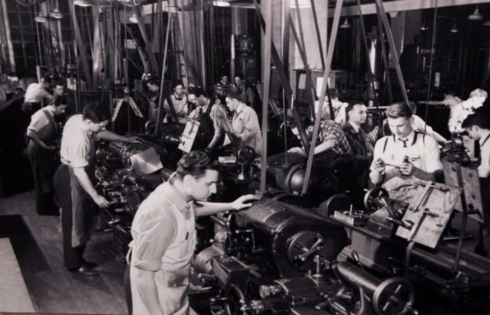 Students Working with Machinery