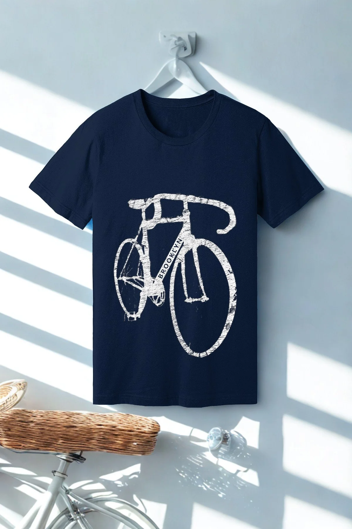Men Brooklyn Graffiti Bike T-Shirt.