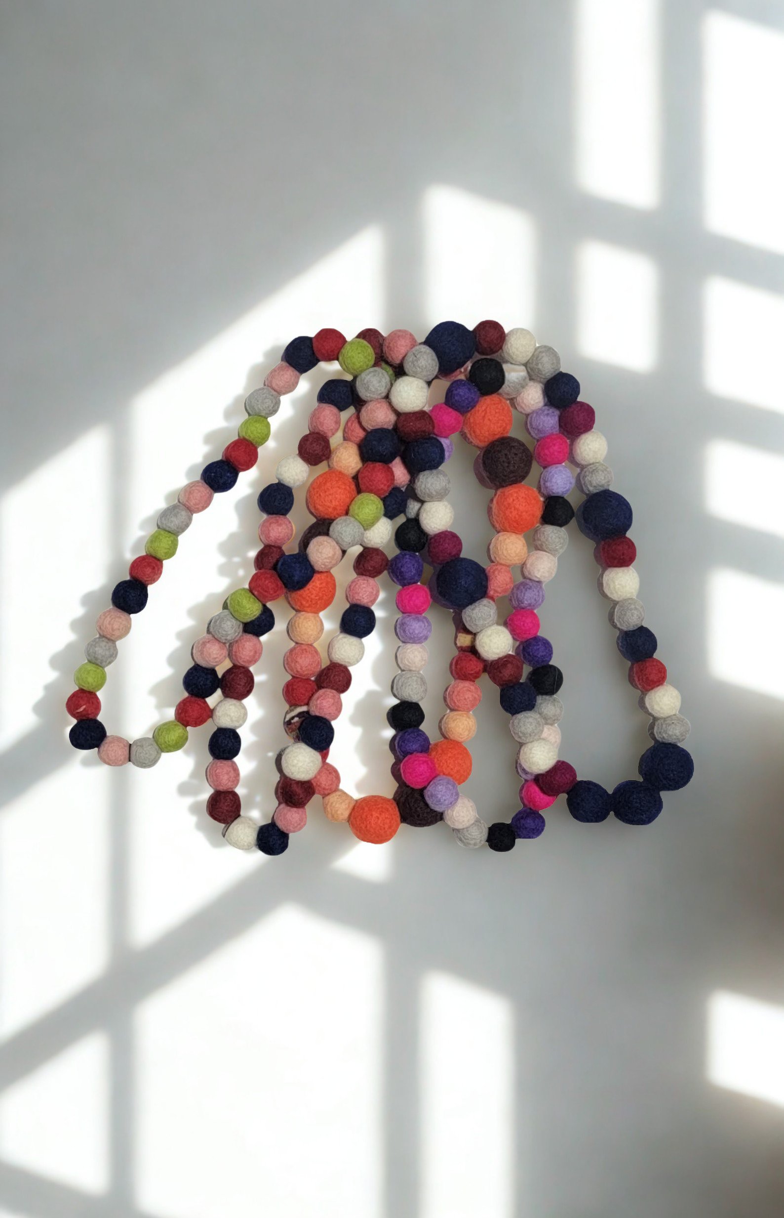 Felted Recycled Hand-Made Necklaces. Wool Accessories.