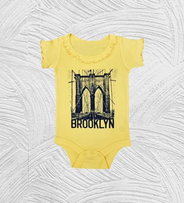 Babies Brooklyn Bridge Ruffles Bodysuit. Special Edition.