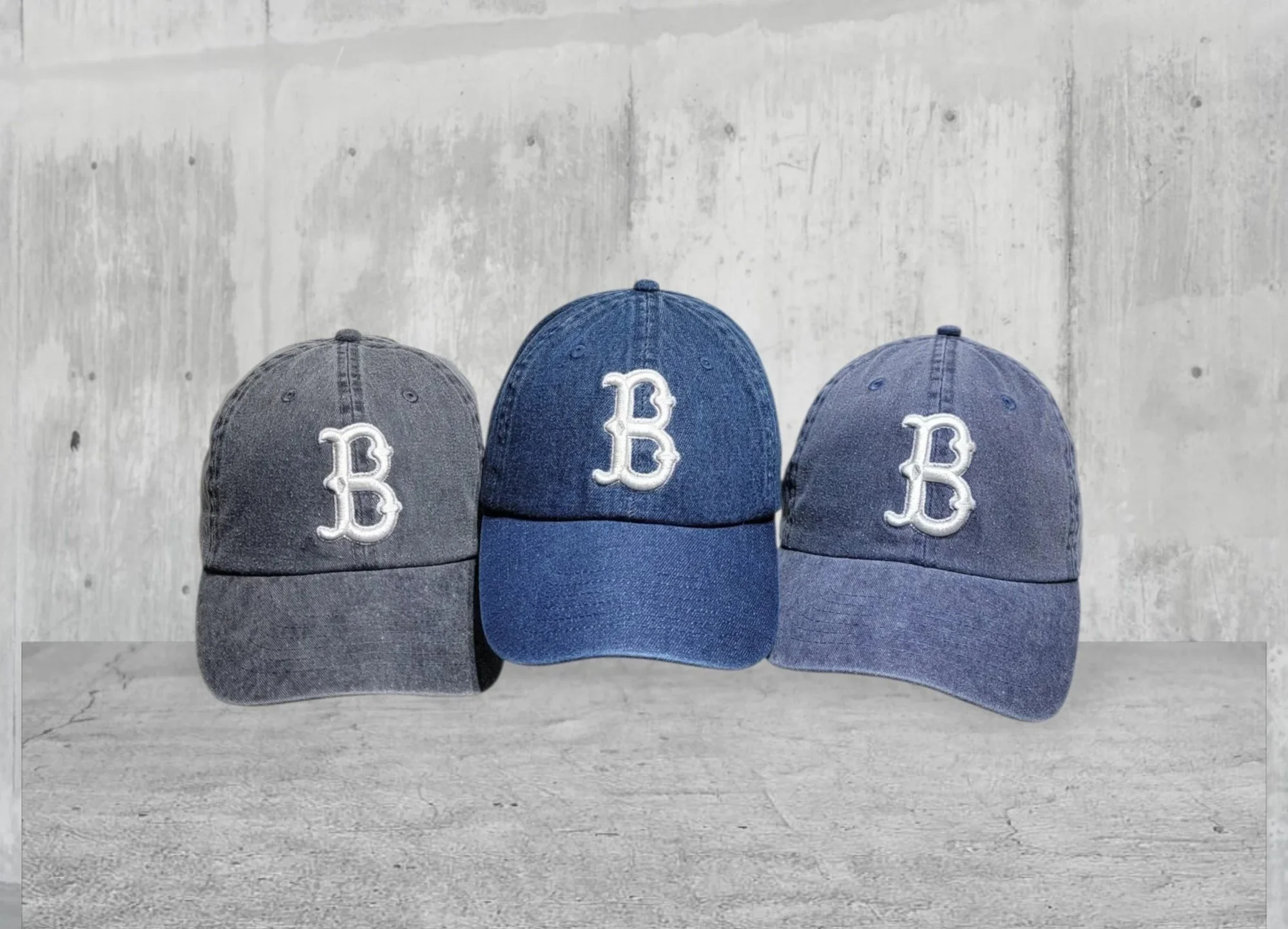 Dodgers B Adult's & Youth's Denim and  Washed Denim Baseball Cap. Limited Edition.