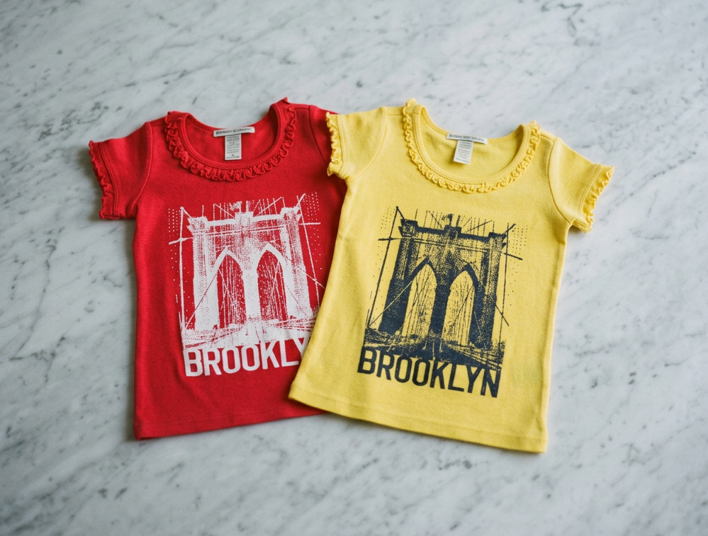 Toddlers Girls Brooklyn Bridge Ruffles T-shirt.