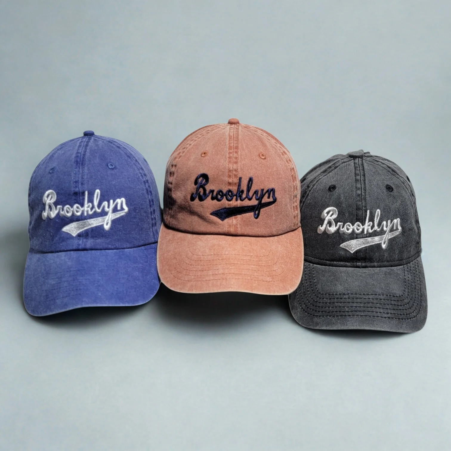 Brooklyn Washed Denim Baseaball Hats.