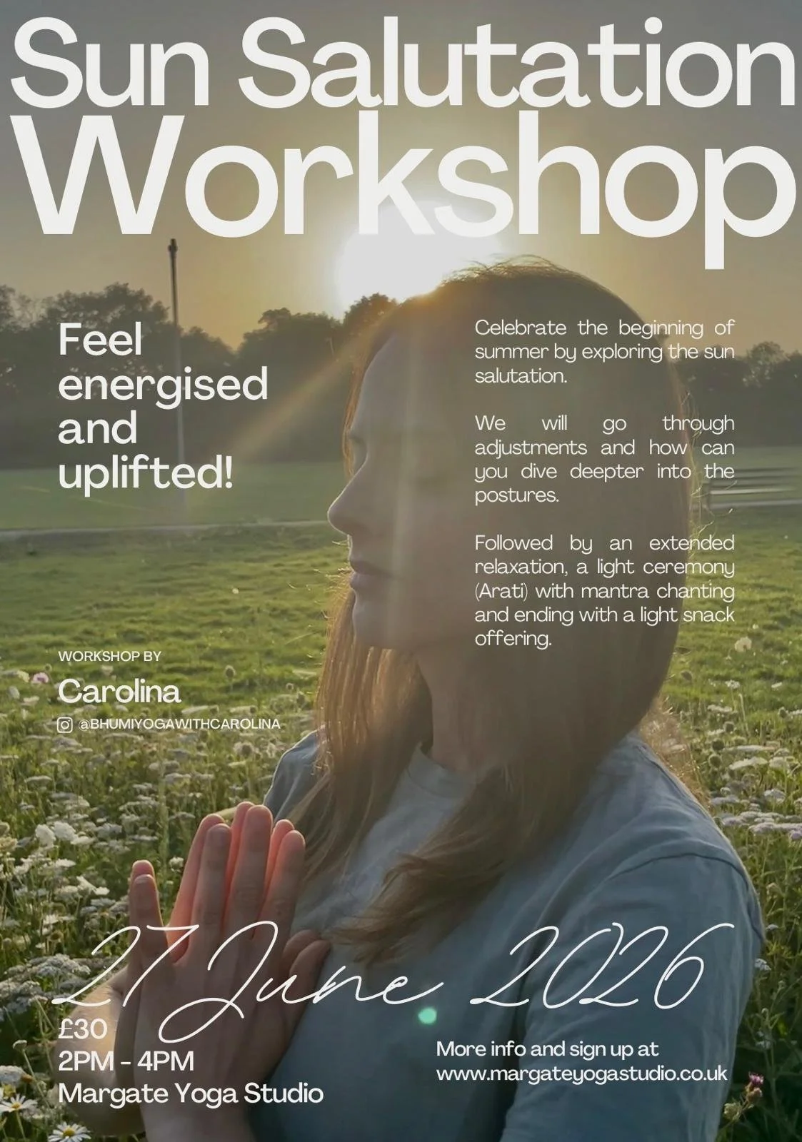 Sun Salutation Workshop with Carolina Pressanto