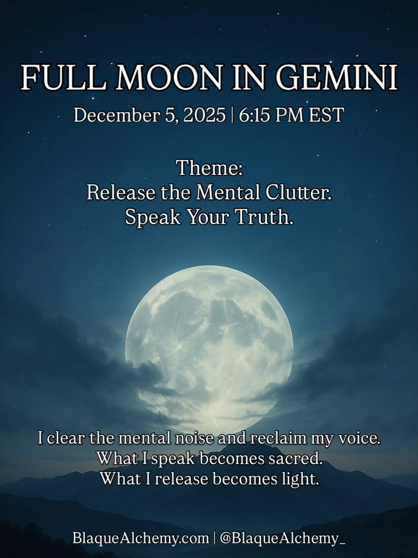Tonight&rsquo;s full moon peaks at 6:15 PM EST, and it&rsquo;s bringing the mental clutter to the surface so you can finally release it.

This isn&rsquo;t about doing more.
It&rsquo;s about saying less, and meaning more.
It&rsquo;s about clearing wha