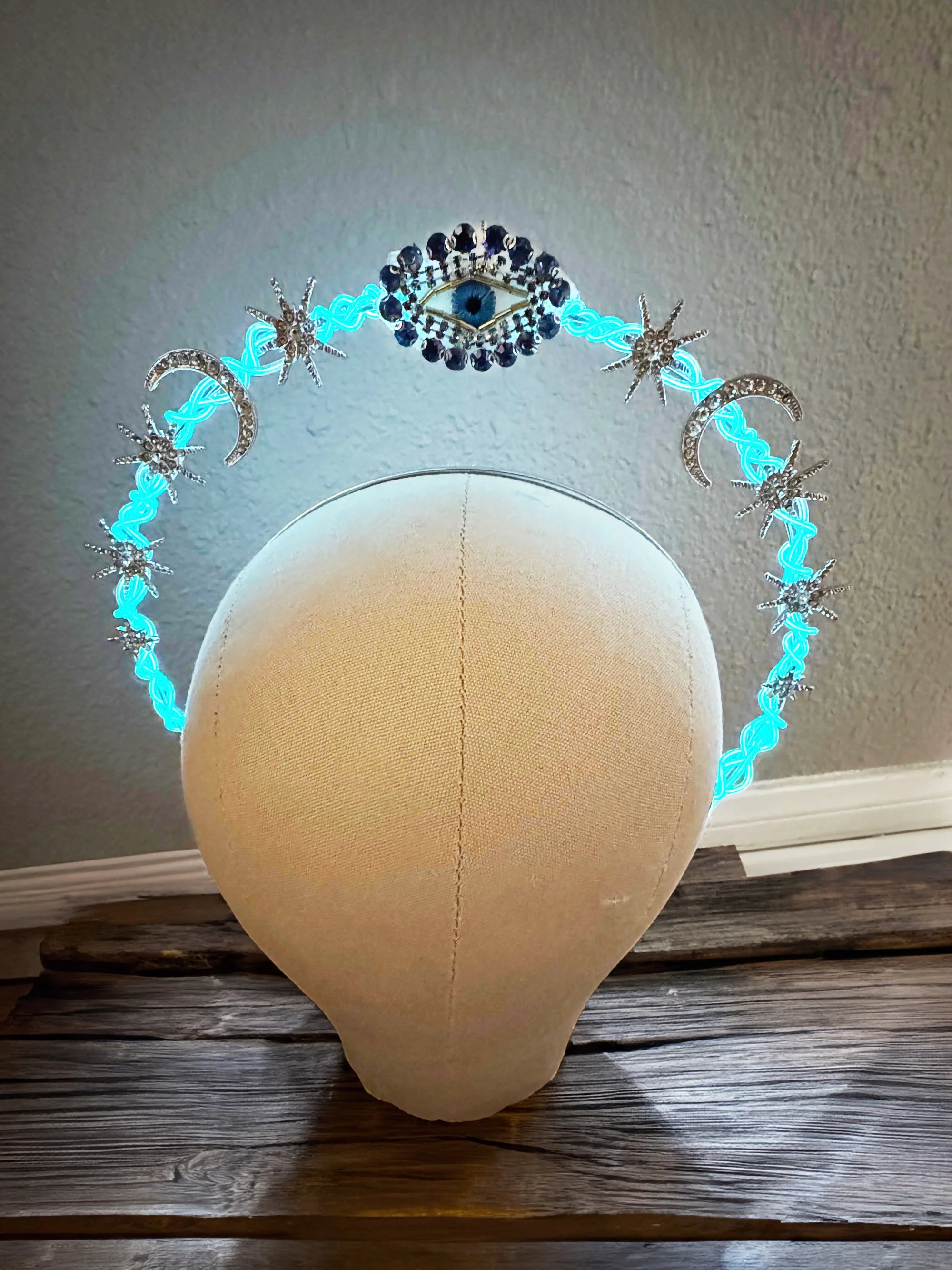 Joshua Tree Rock and Lotus Evil Eye Light Crown by Charity Huether Artist