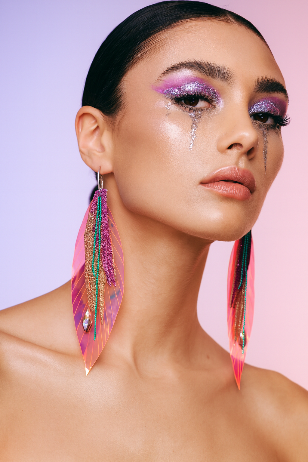 faux feather earrings