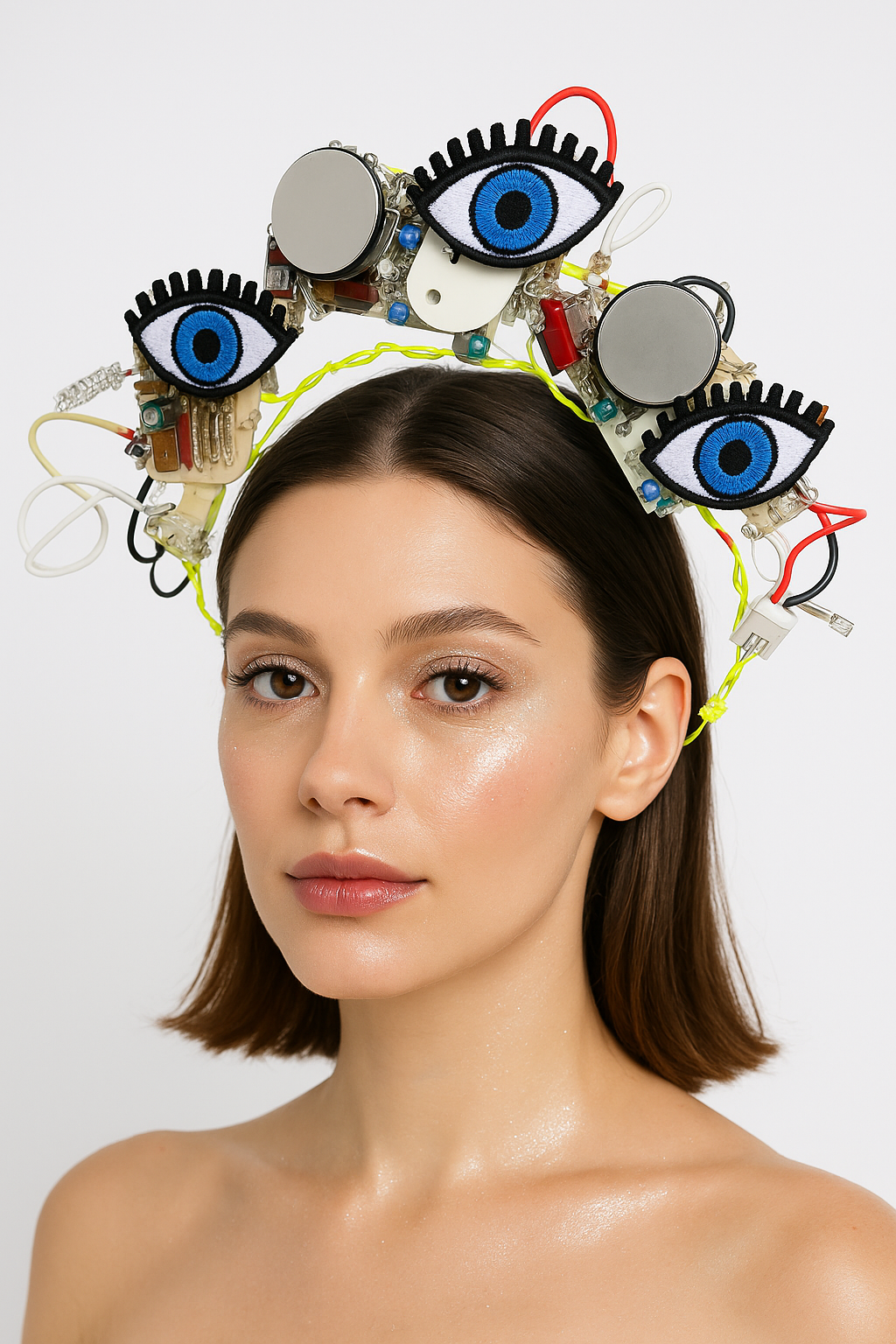 Cyberpunk Surrealism Eye Crown