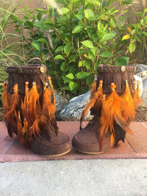 Kids Feather Moccasin Festival Boots from Joshua Tree 