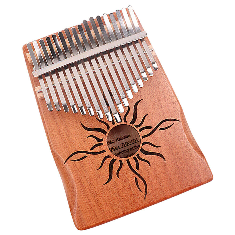 17 Key Mahogony Kalimba Thumb Piano with Sun Image