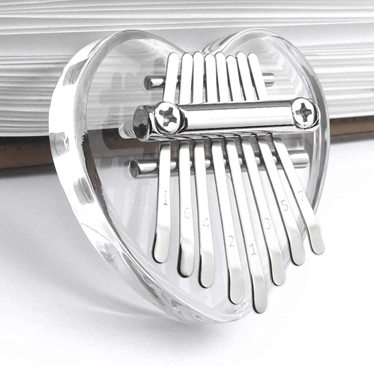"Crystal" Heart  Mini Kalimba Crystal 8 Key Portable Mbira Kalimba Finger Piano 
