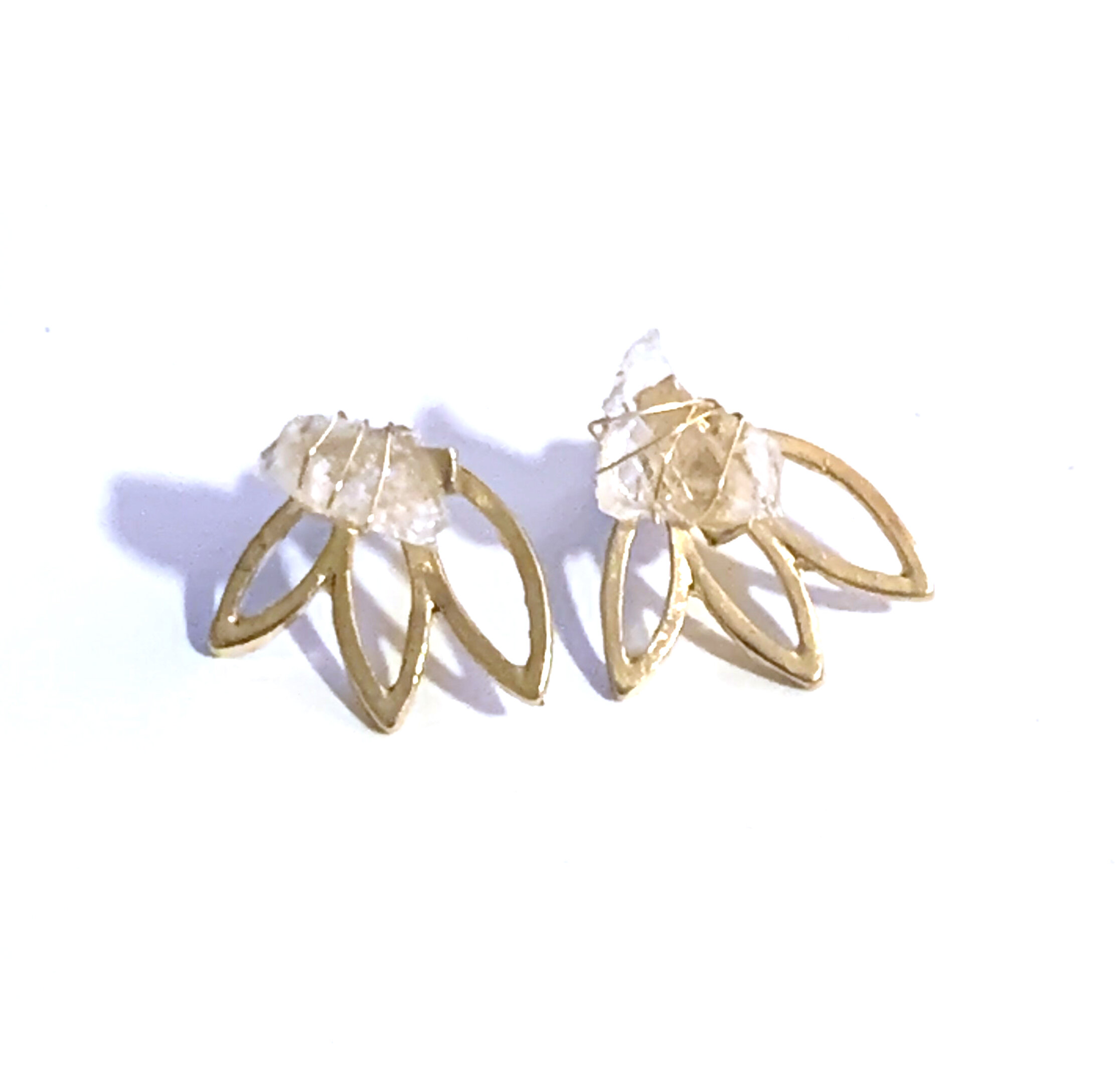 Lotus Jacket Earrings