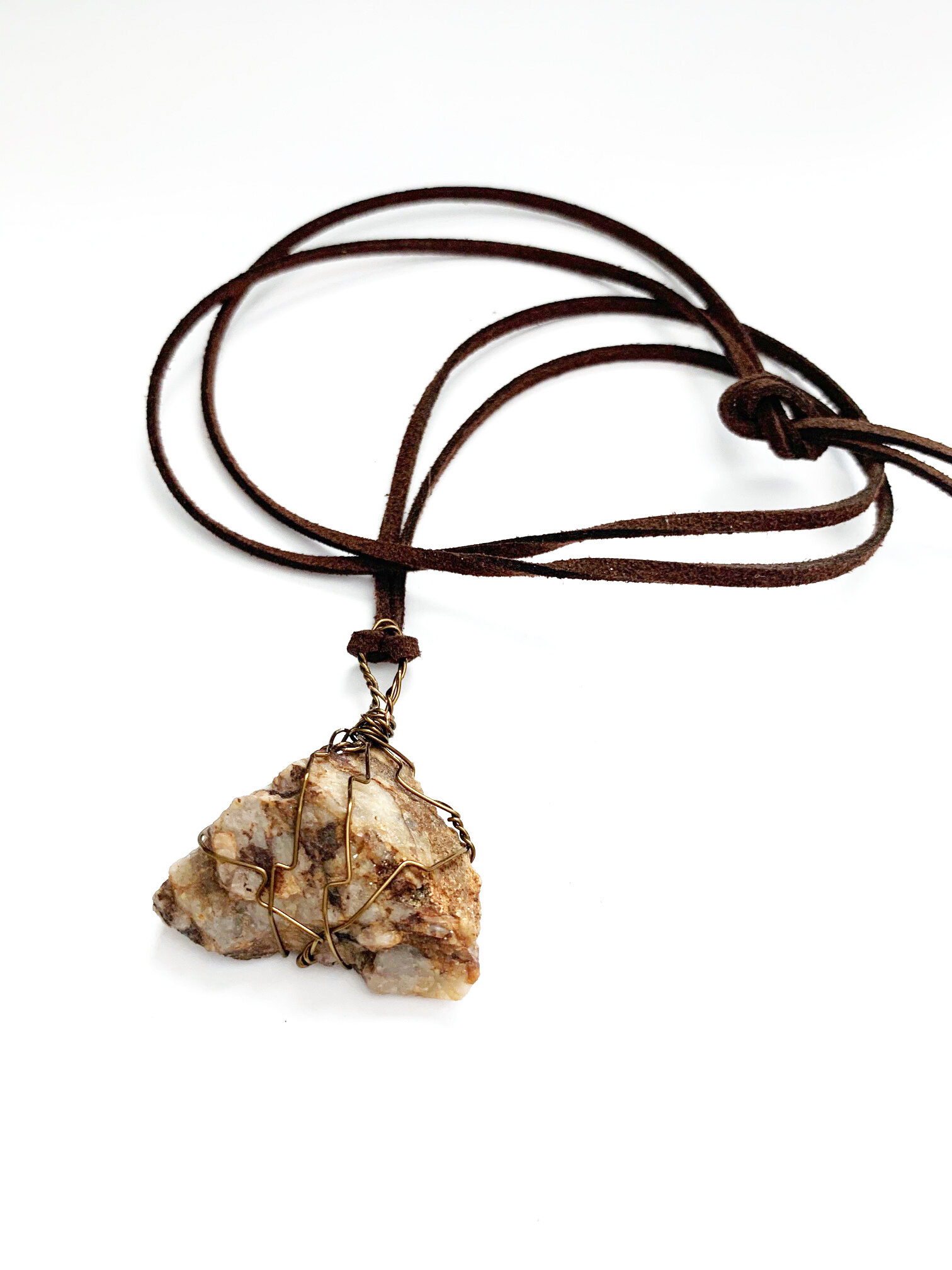 Unisex Desert Quartz Pendant Necklace