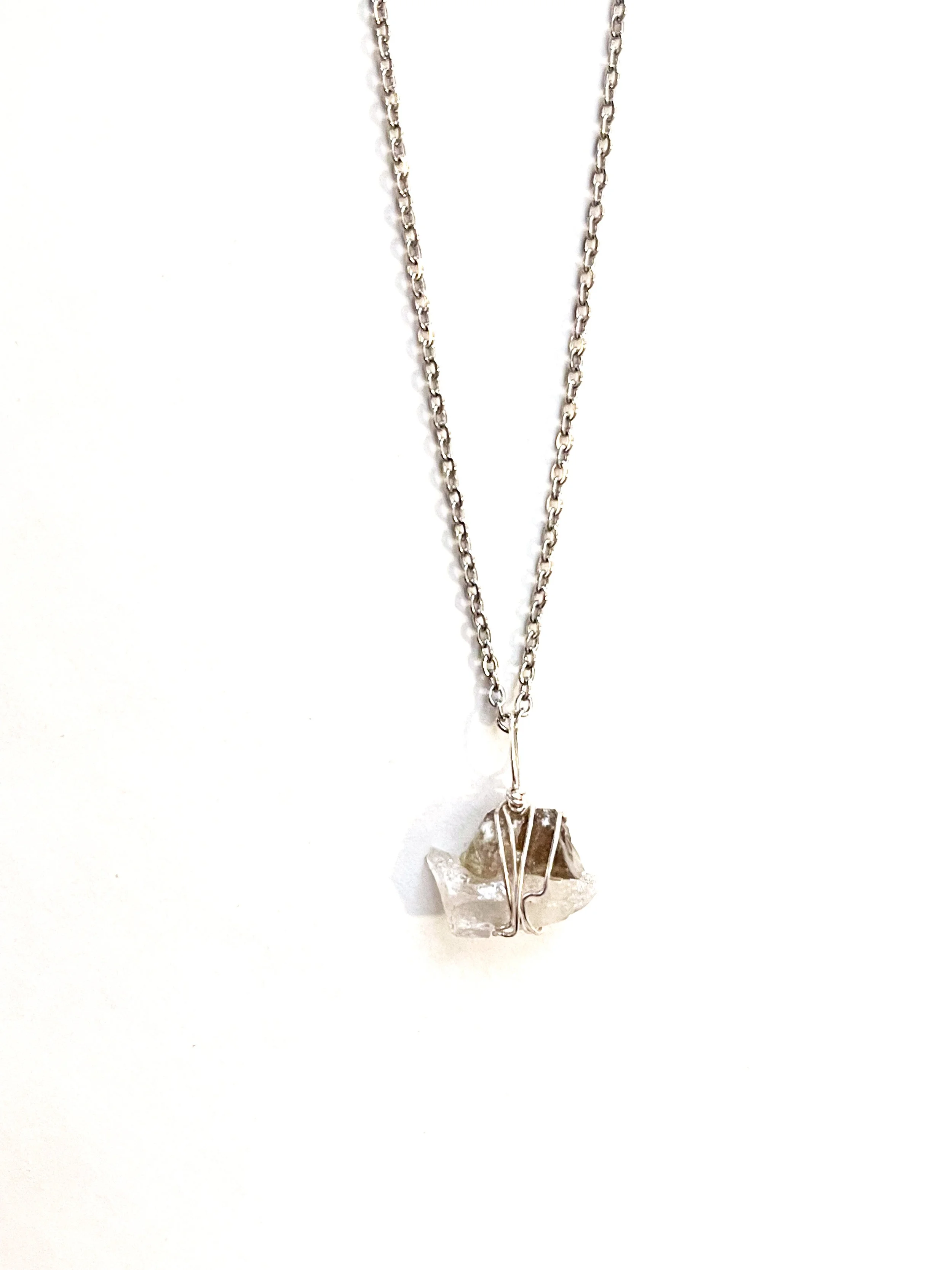 Clear Quartz and Smoky Quartz Duo Necklace