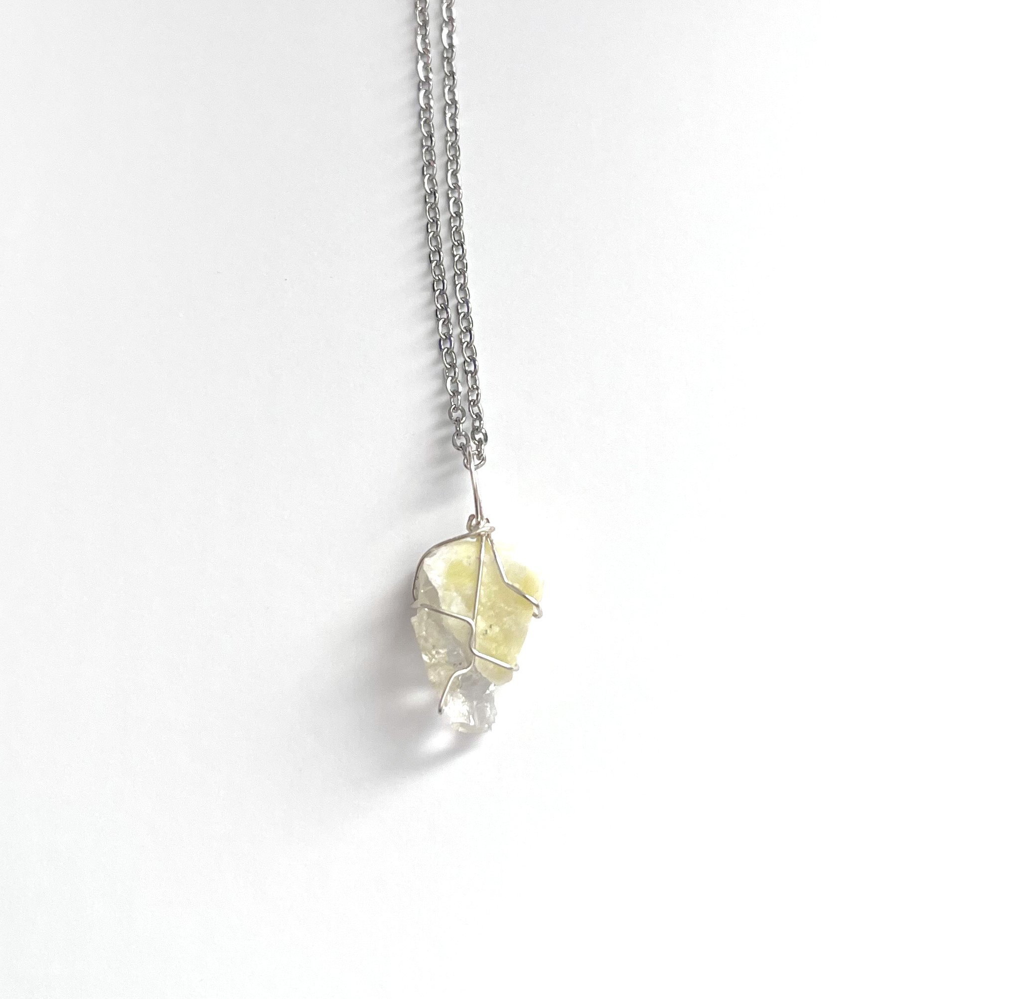 Quartz and Green Opal Duo Necklace