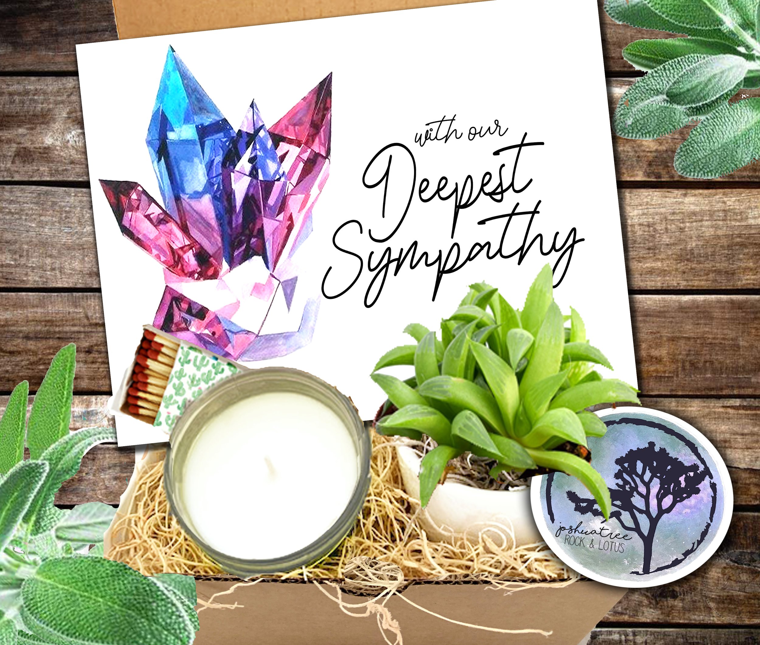 With our Deepest Sympathy  Gift Box - Crystal Cluster Card