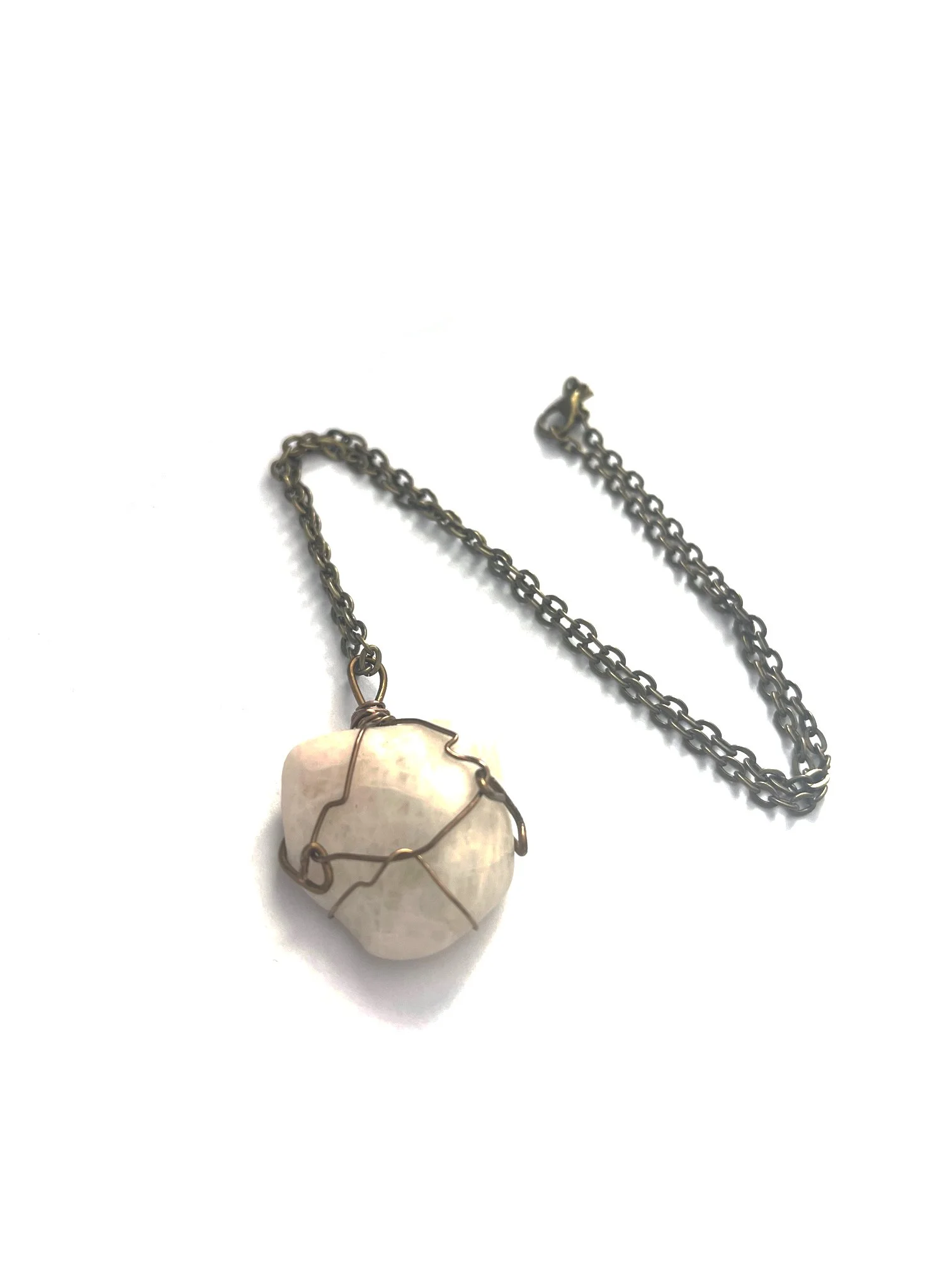 Moonstone Wrapped Pendant Necklace