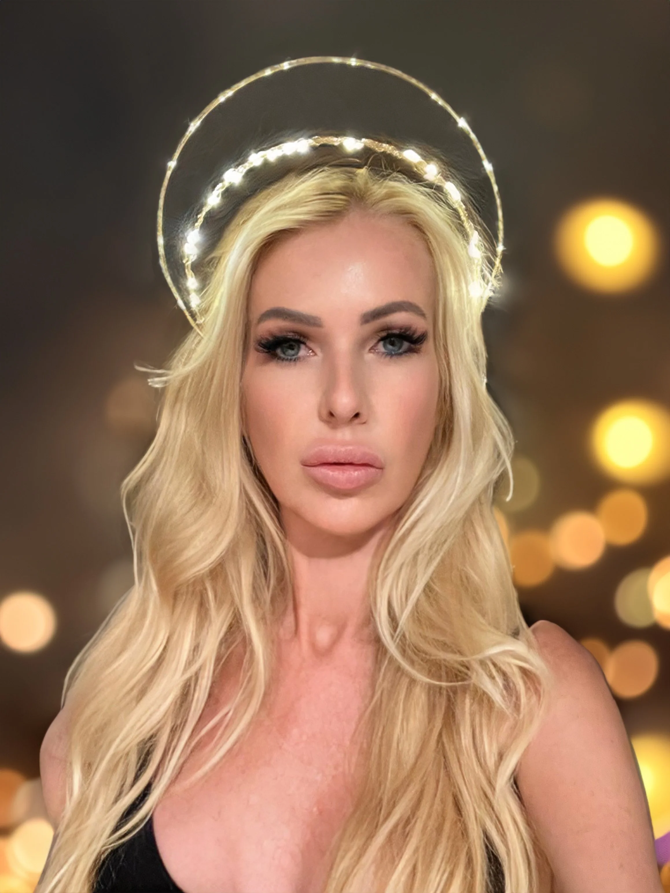 Charity Huether in LED Halo Light Crown